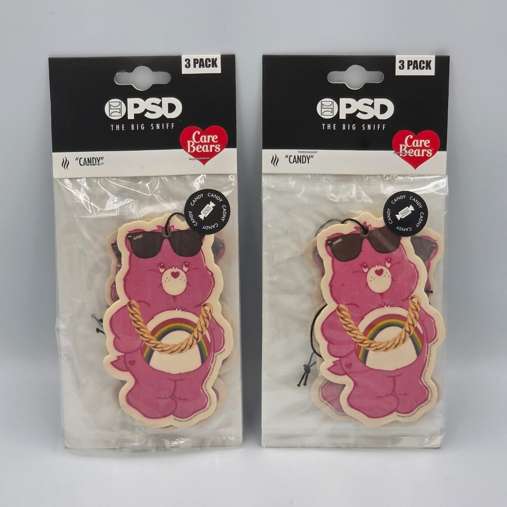 PSD Care Bear Air Freshener Cheer Bear The Big Sniff 3 Pack Candy Scent Car Auto